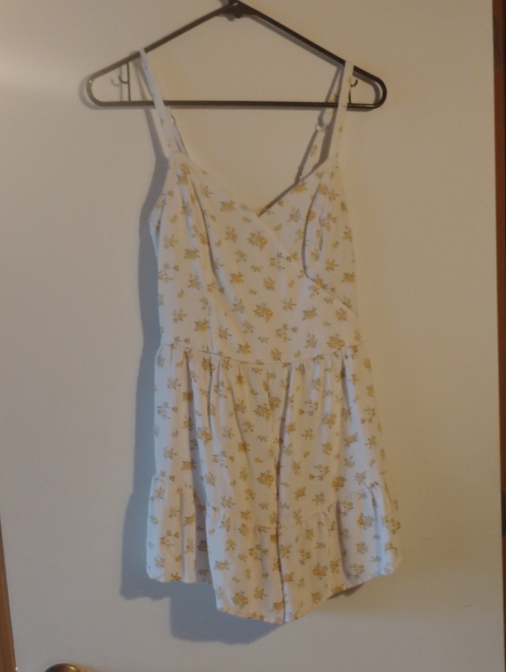 Hollister Cream Romper with Yellow Floral Print